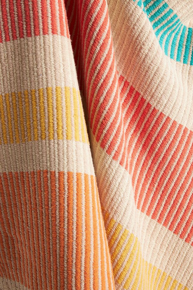 Woven Ribbed Stripe Throw Blanket #1