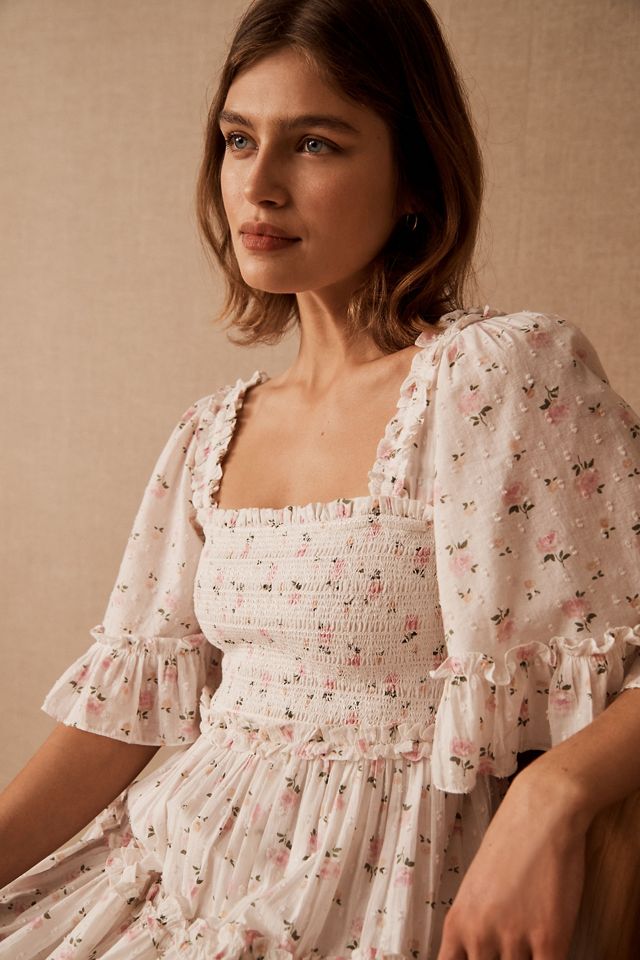 Needle & Thread Bijou Rose Smocked Day Dress | Anthropologie