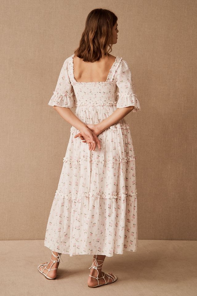 Needle & Thread Bijou Rose Smocked Day Dress | Anthropologie