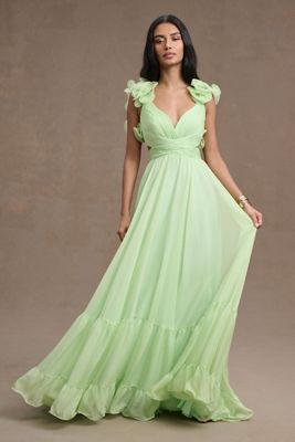【Mac Duggal】ストラップレスフローラルブロケードボールガウン Mac Duggal Amelie Floral Brocade Strapless Gown | Anthropologie