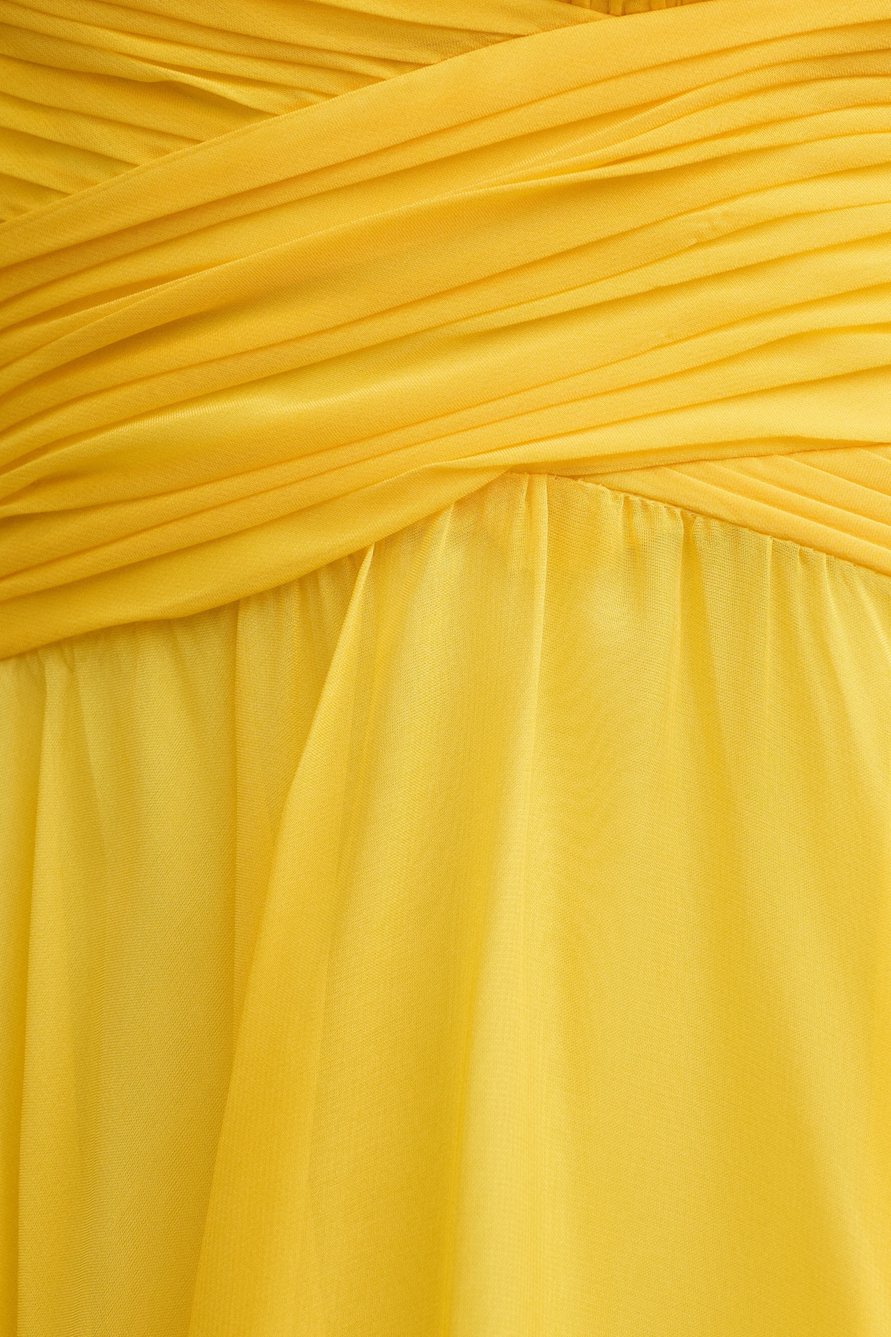 Mac Duggal Indy A-Line Ruffled Back-Lace Chiffon Gown