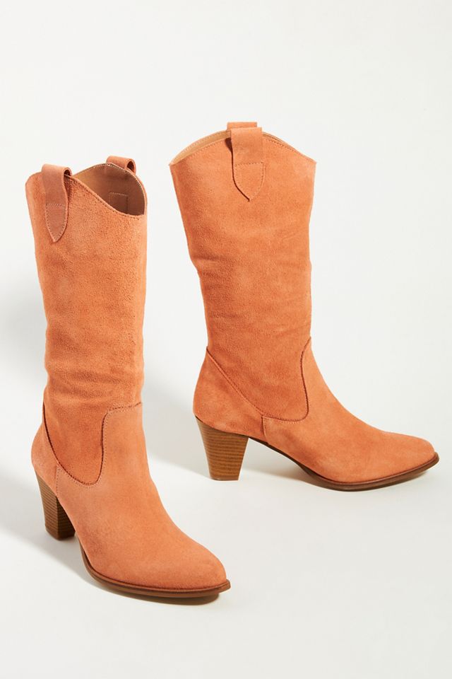 Suede Slouchy Mid-Calf Boots #1