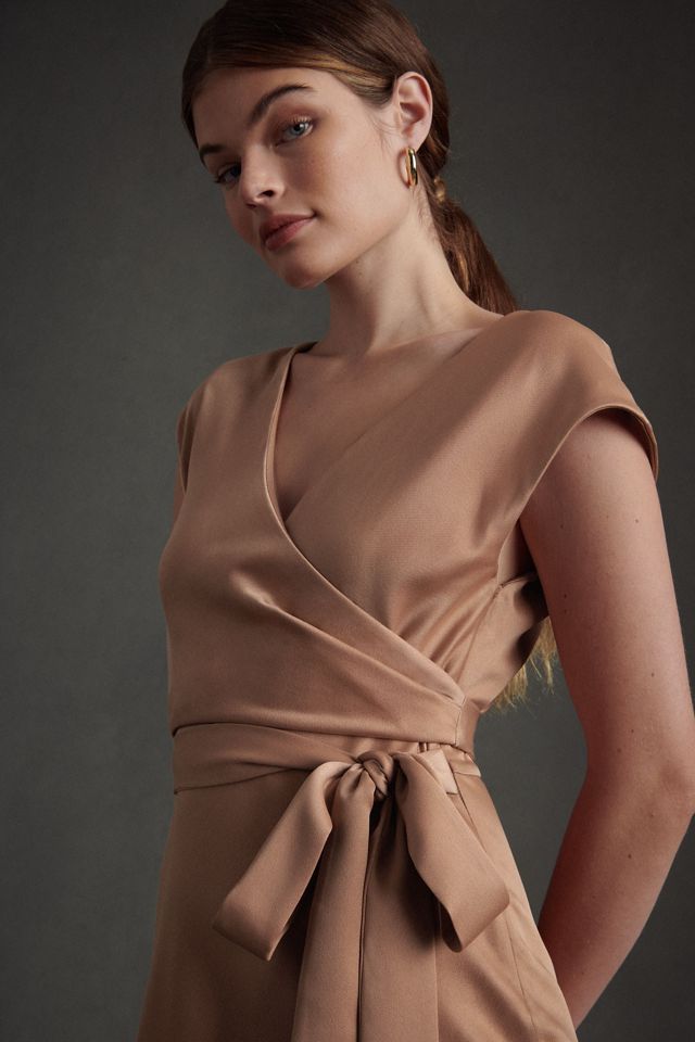 BHLDN Louisa Satin Charmeuse Midi Dress #1