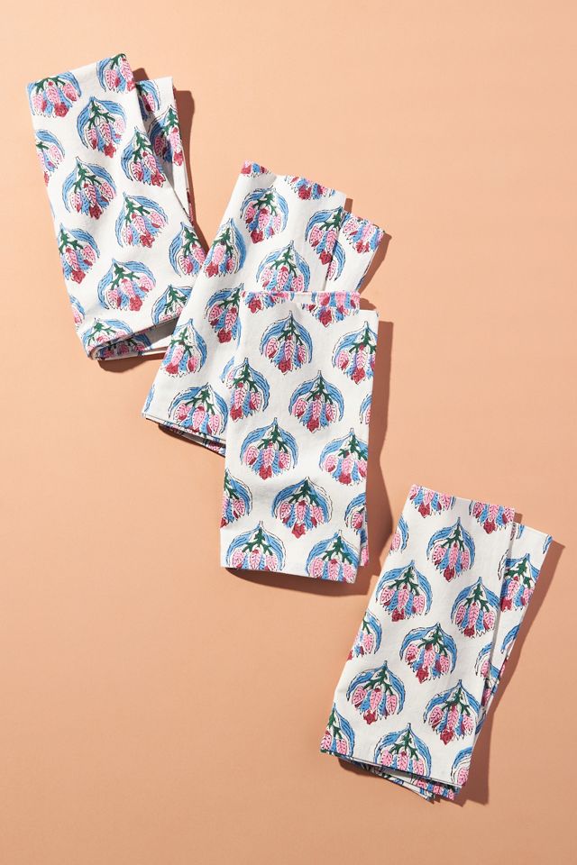 Blockprinted Napkins, Set of 4 #1