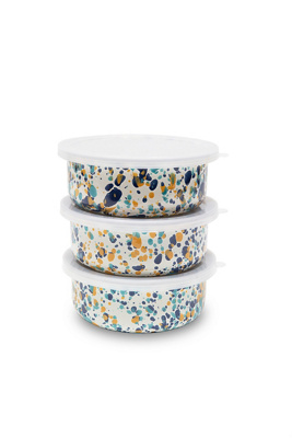 Crow Canyon Home Catalina Enamelware 3-Piece Storage Bowl Set