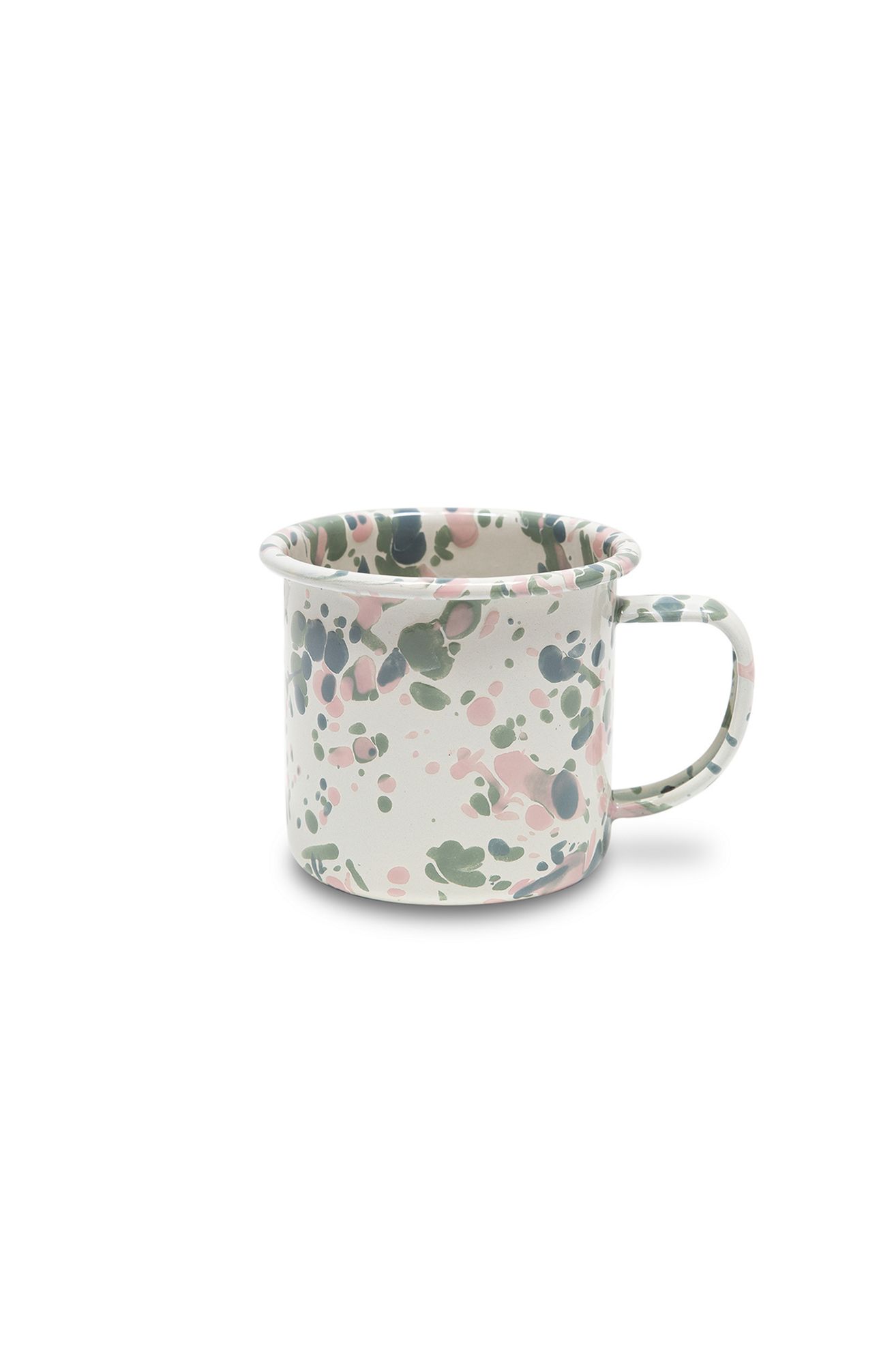 Crow Canyon Home Catalina Enamelware Mugs - Mint Hibiscus, Set Of 4
