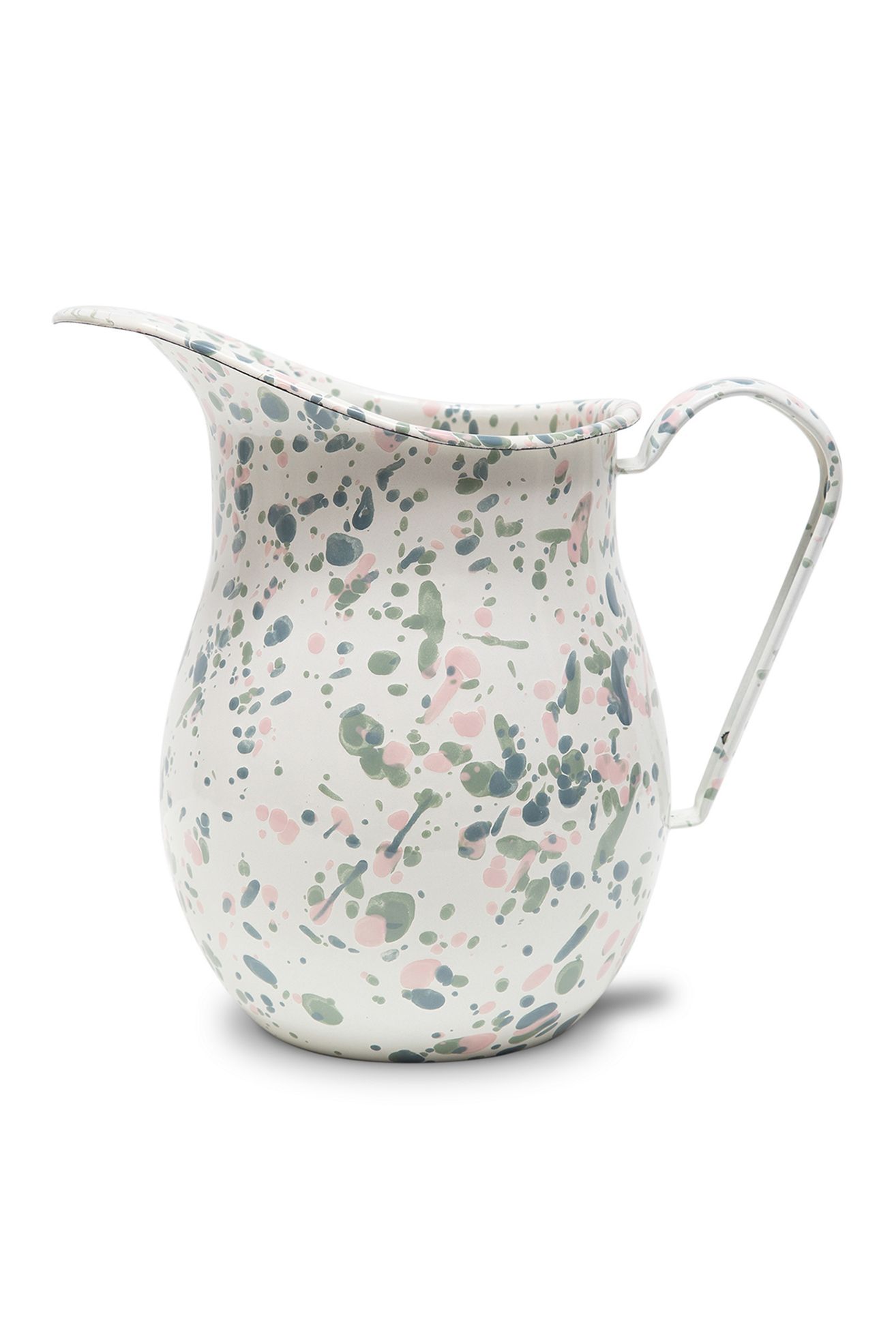 Crow Canyon Home Catalina Enamelware Pitcher - Mint Hibiscus, L