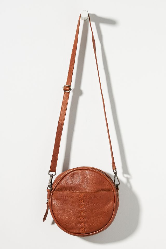 LOET Circle leather crossbody bag- Beige