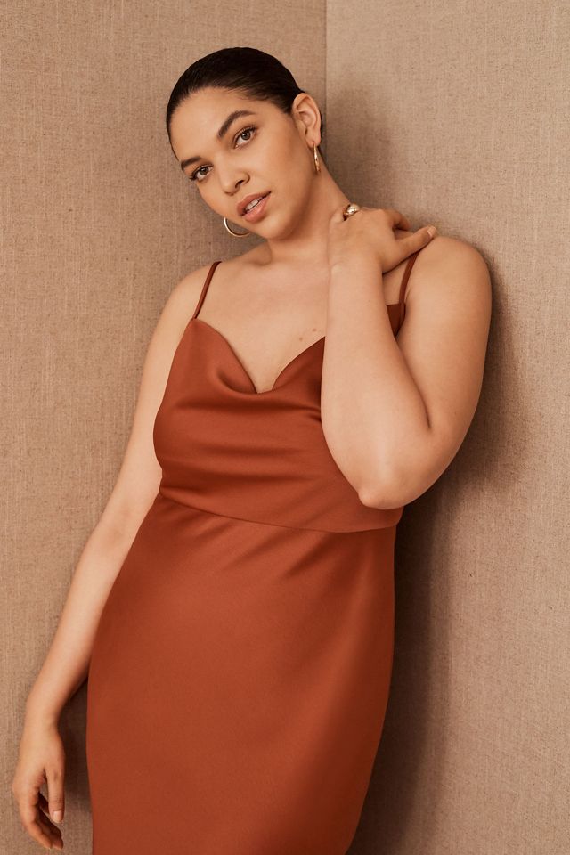 cali satin charmeuse midi dress Cali Satin Charmeuse Midi Dress