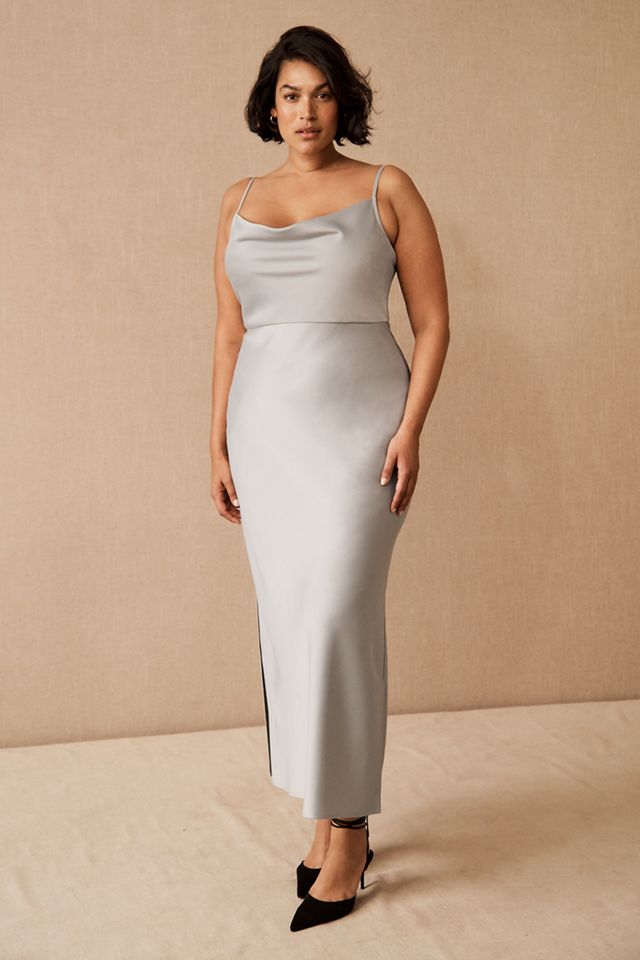 anthropologie cali satin midi dress Cali Satin Charmeuse Midi Dress