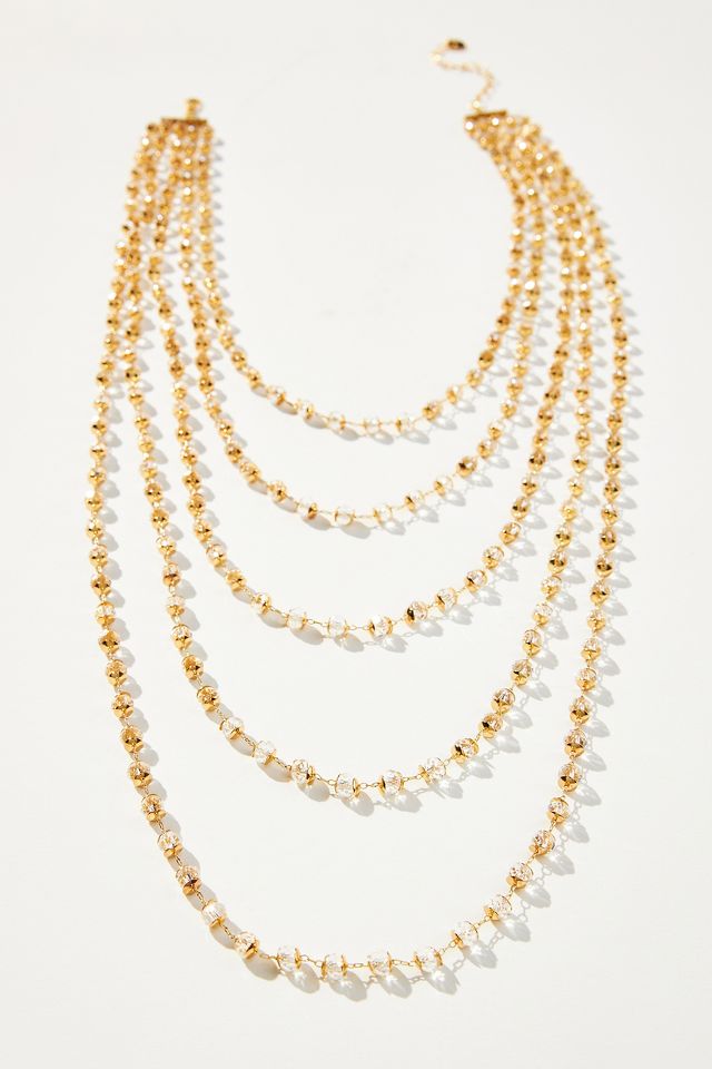 Romantic Glass Crystal Layered Necklace | Anthropologie