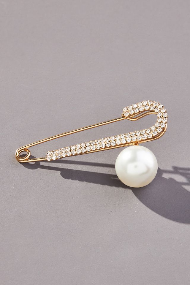 Mother-Of-Pearl Safety Pin Brooch | Anthropologie