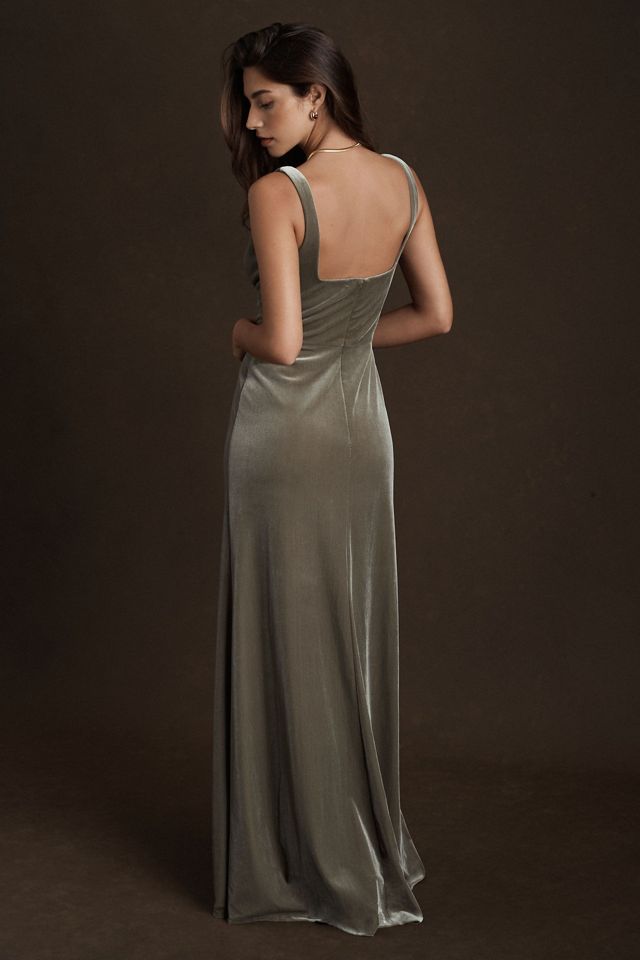 Jenny Yoo Mara Stretch Velvet Maxi Dress #2