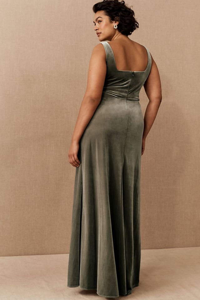 Jenny Yoo Mara Stretch Velvet Maxi Dress #5