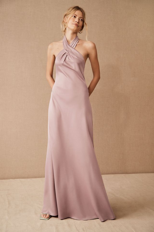 BHLDN Ruby Satin Charmeuse Dress Anthropologie