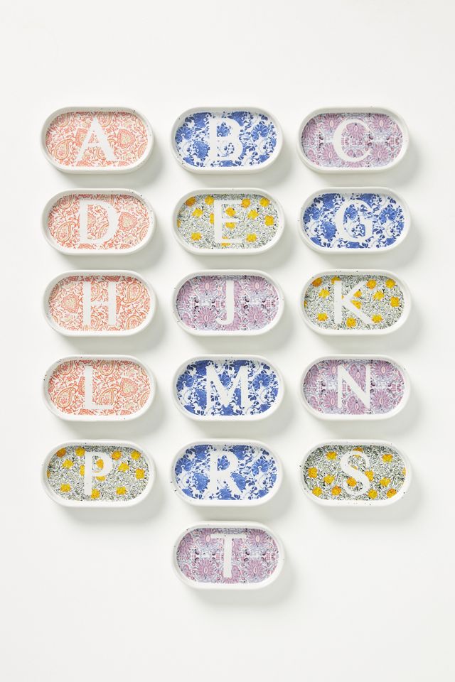 Blockprinted Monogram Trinket Dish #1