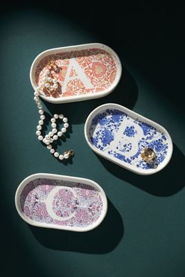 Blockprinted Monogram Trinket Dish