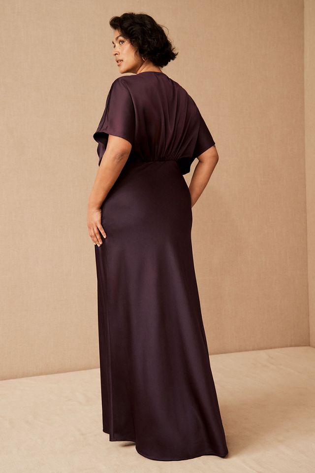 Leila Satin Charmeuse Maxi Dress | Anthropologie
