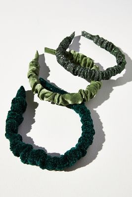 Anthropologie Sparkle Scrunch Headband In Green