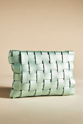 By Anthropologie Lindy Woven Clutch In Grey