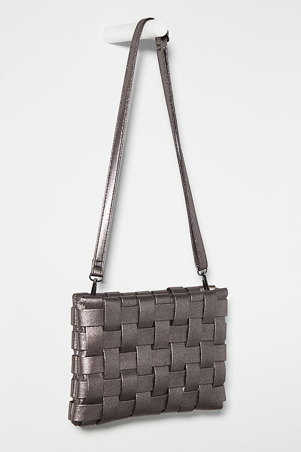 By Anthropologie Lindy Woven Clutch In Gray