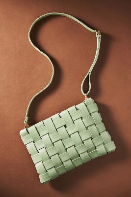 By Anthropologie Lindy Woven Clutch In Green
