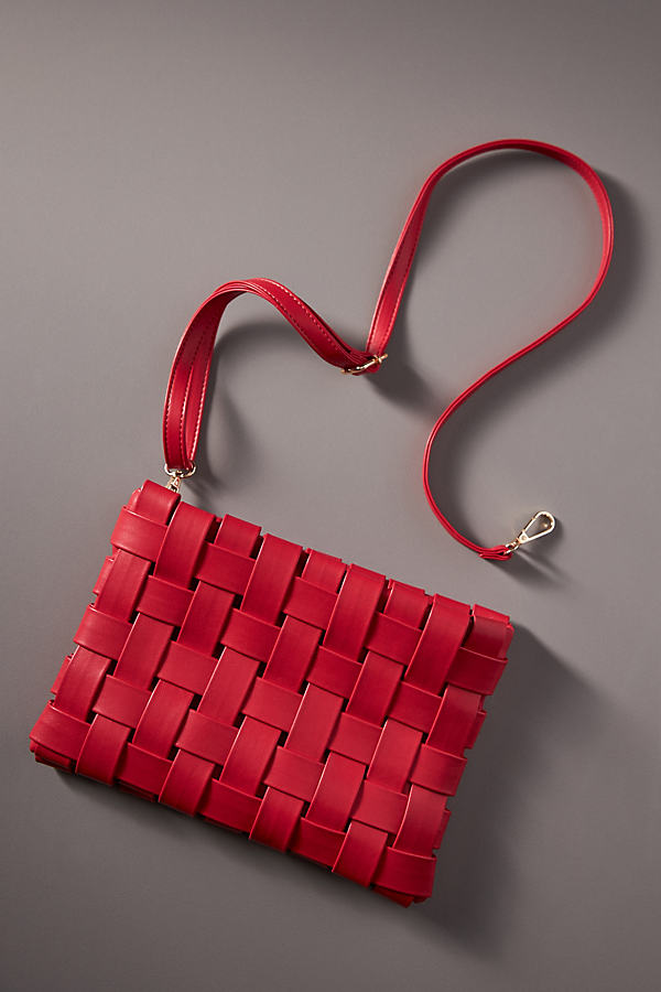 By Anthropologie Lindy Woven Clutch In Red