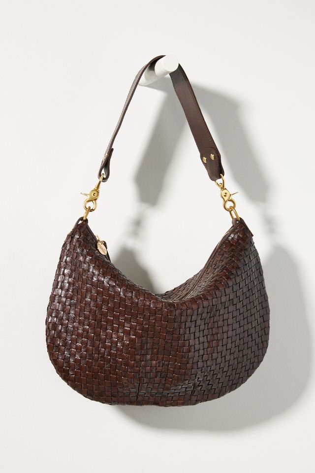Clare V. Leather Woven Shoulder Bag - Brown Shoulder Bags, Handbags -  W2437461