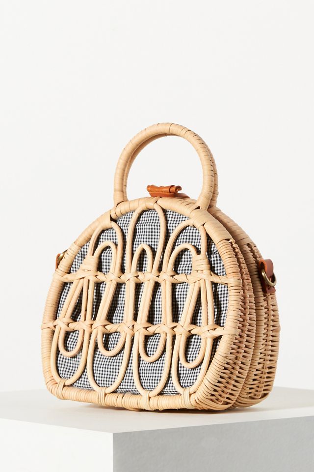 Mini Rattan Suitcase Satchel