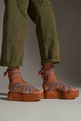 braided platform sandals