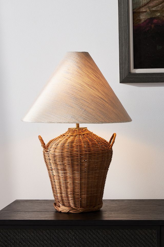 Wicker store lamp base