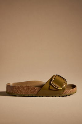 Birkenstock Madrid High Shine Big Buckle Sandals In Green