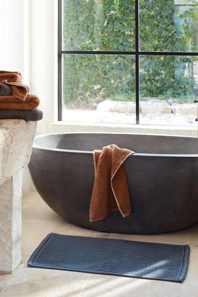 Undyed Organic Cotton Shag Bath Rug 50'' x 24''