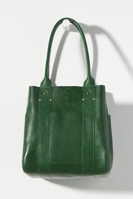 Clare V Le Box Leather Top Handle Bag - Black