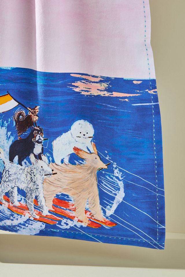 Waterskiing Dogs Dish Towel #1