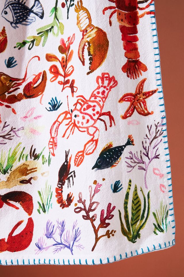 August Wren Lobster Bake Dish Towel #1