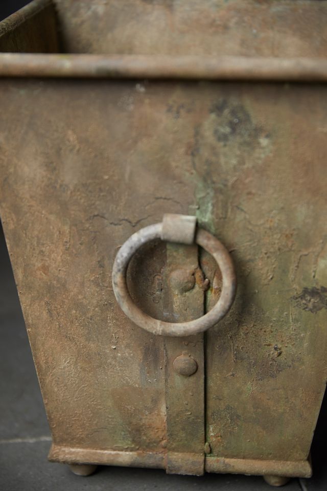 Ring Handle Iron Taper Planter, 15" #4
