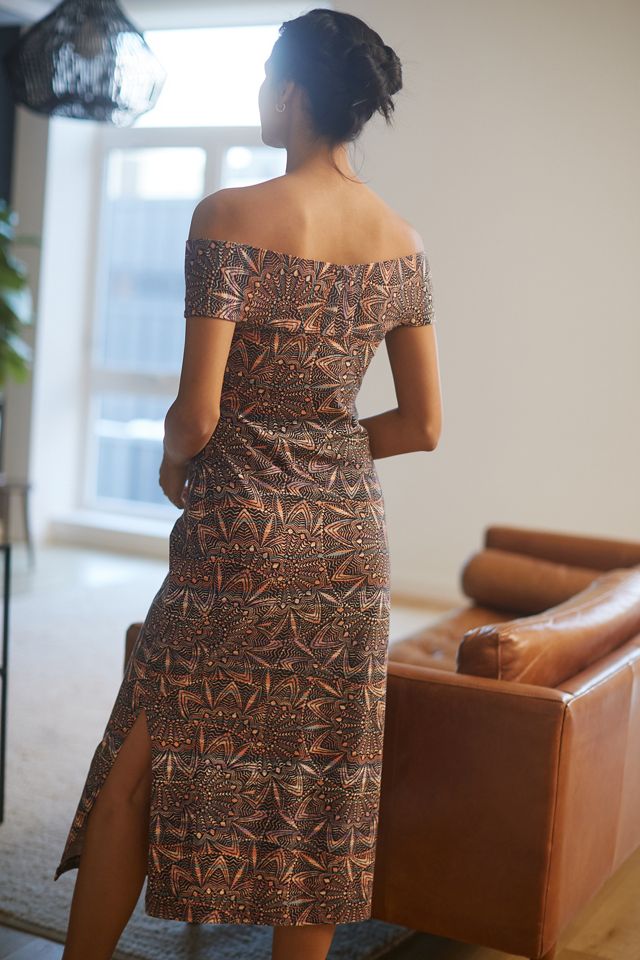 anthropologie dresses midi By Anthropologie Square-Neck Tiered Midi Dress