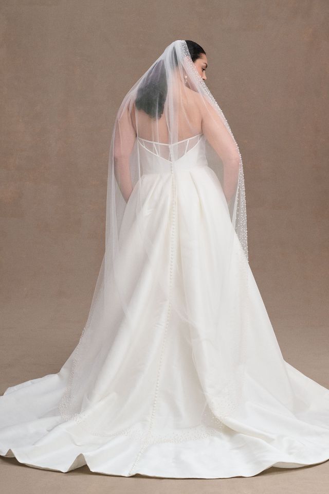 Embellished Fingertip Veil (#Hayley) | Dream Dresses by PMN Cathedral