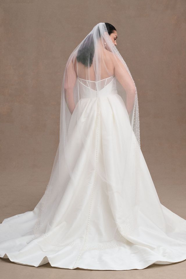 Embellished Fingertip Veil (#Hayley) | Dream Dresses by PMN Cathedral