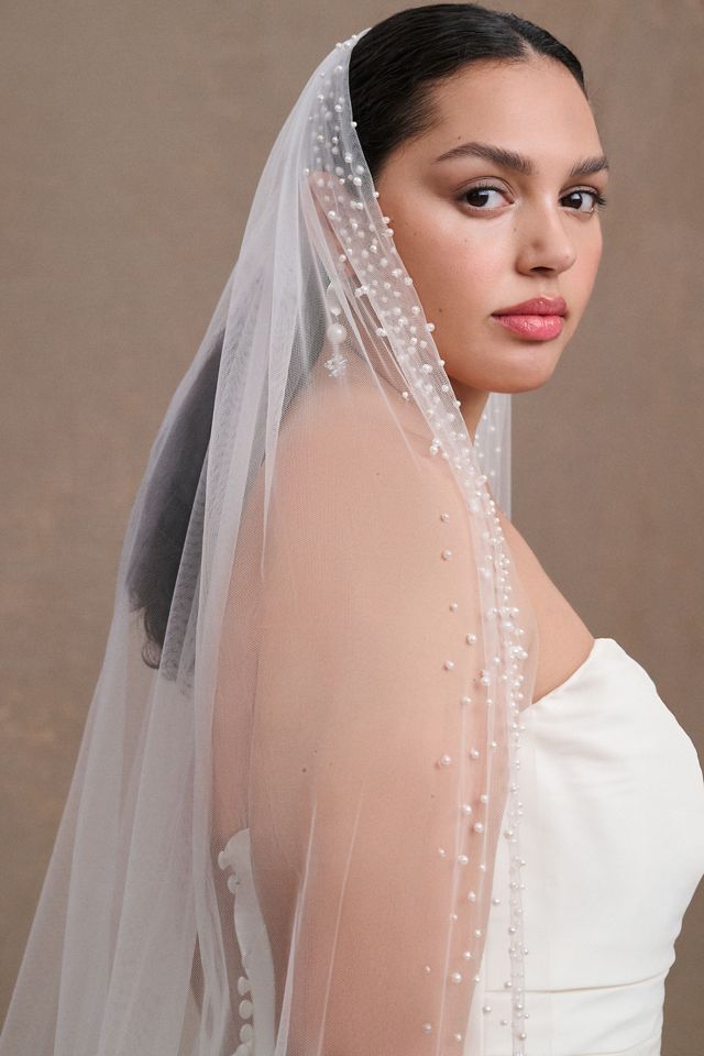 Fillipa a single tier veil encrusted in classic pearls - WED2B