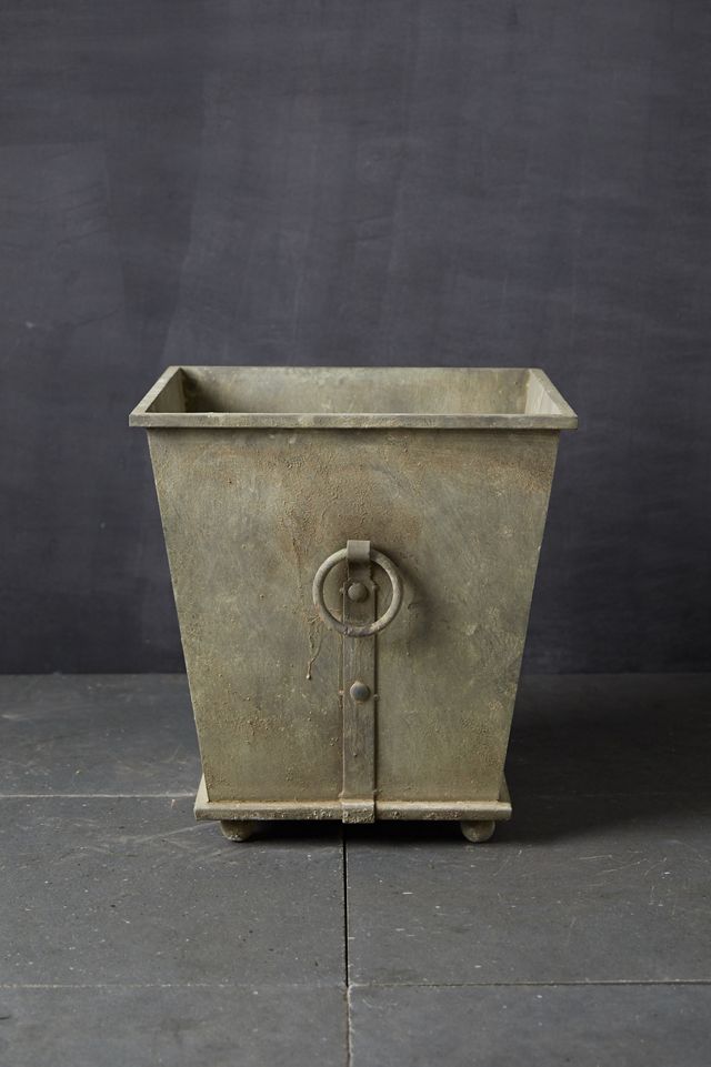 Ring Handle Iron Taper Planter, 20" #1