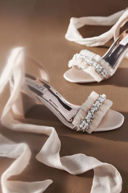 Badgley Mischka Tana Heels from BHLDN with bow