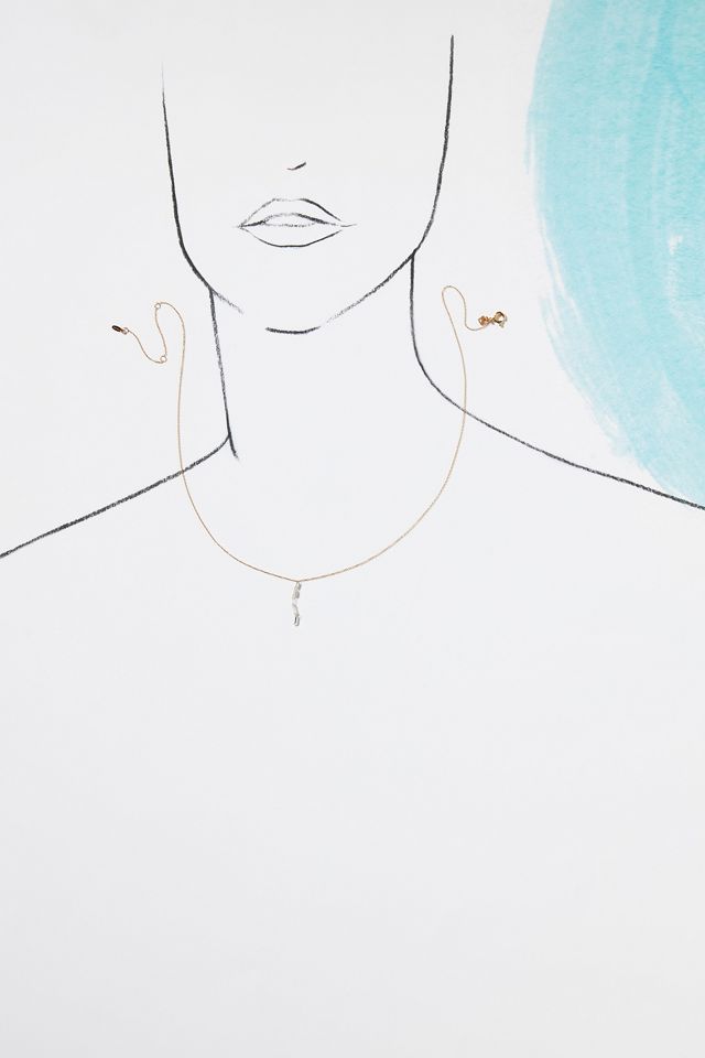 Nicha Gold-Plated Mother-of-Pearl Drop Necklace #2