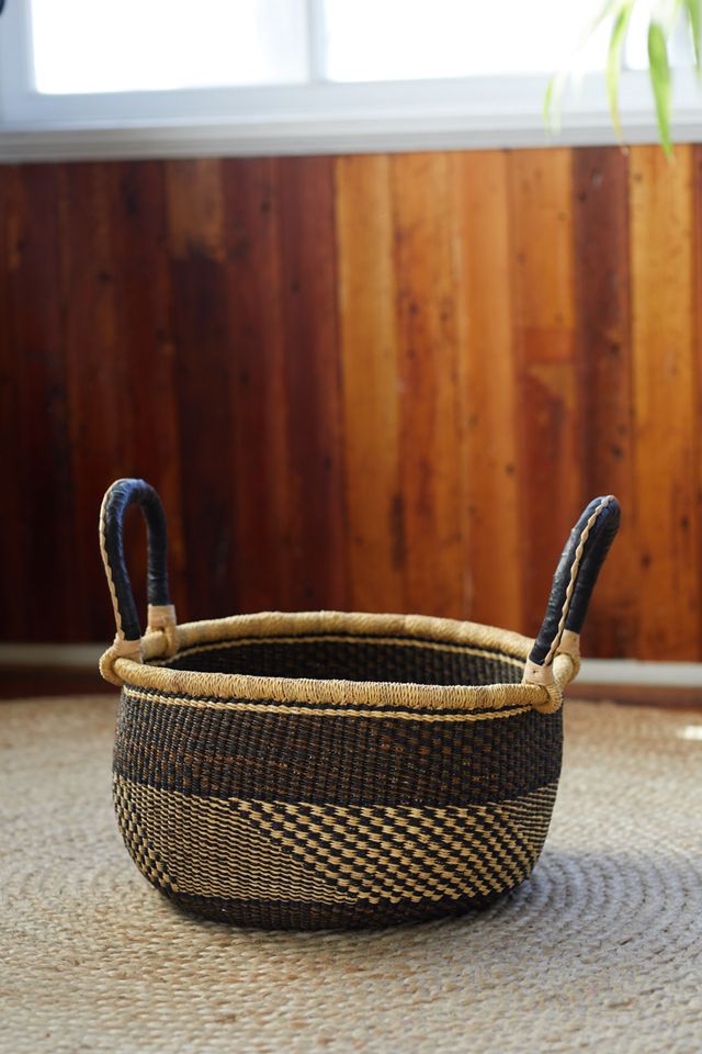 Woven Basket, Black + White #1