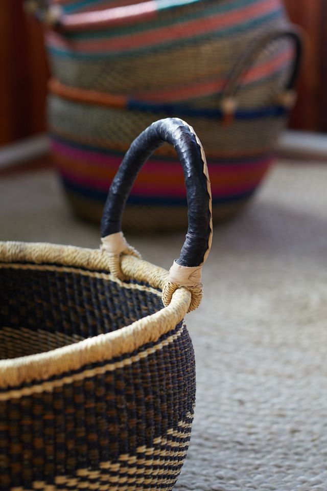 Woven Basket, Black + White #2