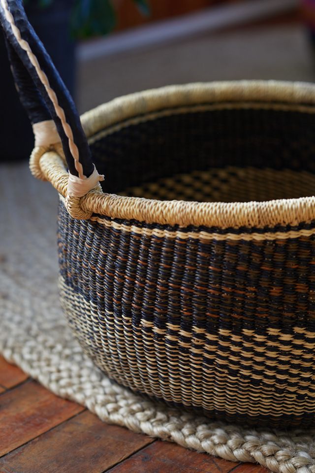 Woven Basket, Black + White #3