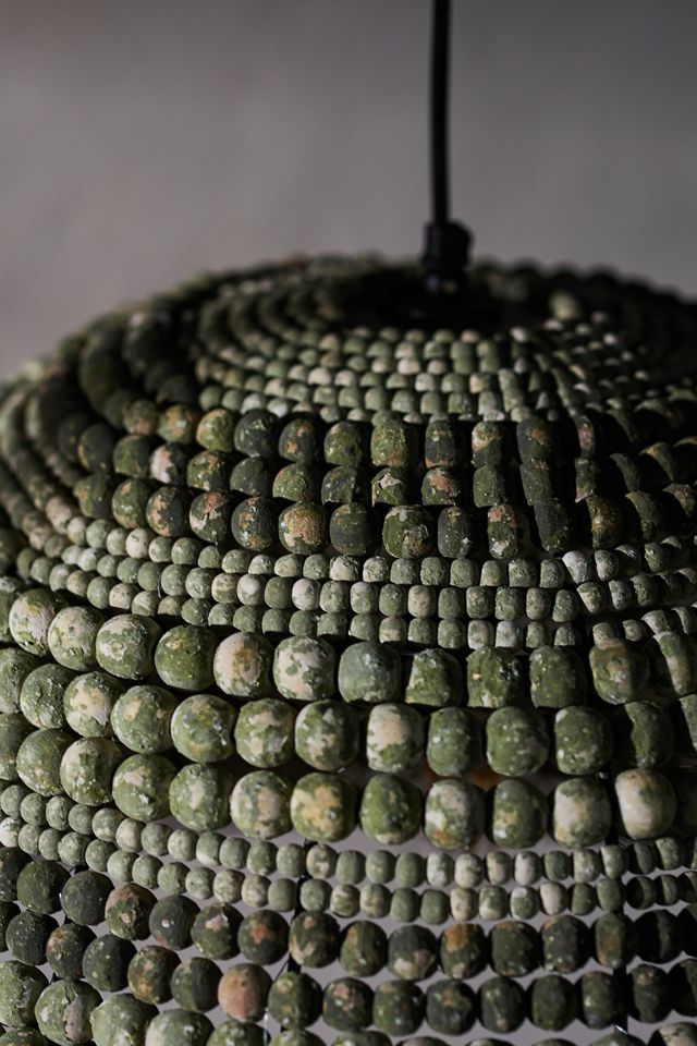 Wood Beaded Chandelier, Dome #2