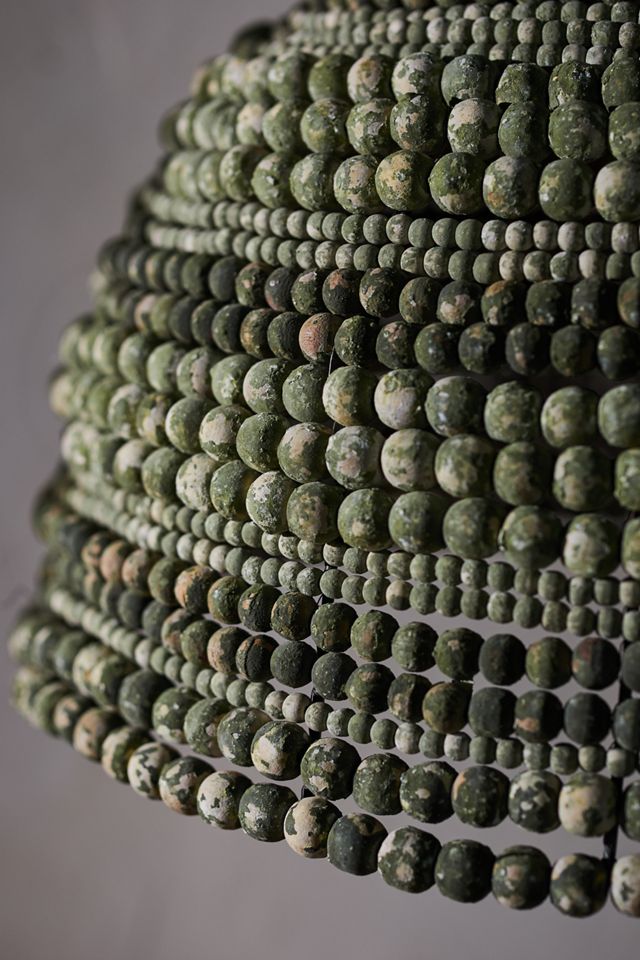 Wood Beaded Chandelier, Dome #3