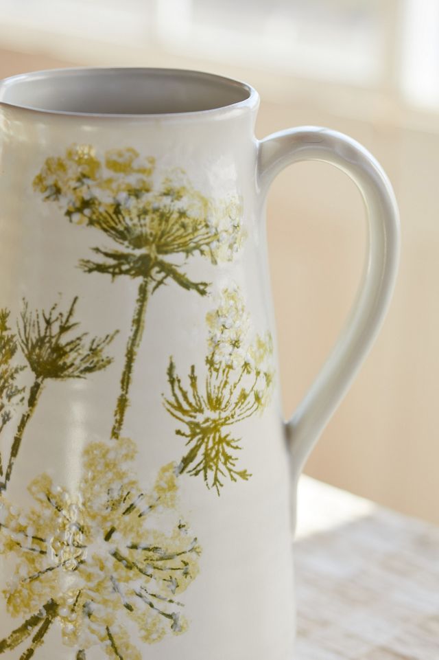 Queen Anne's Lace Ceramic Pitcher #1